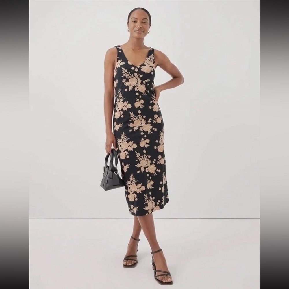 Pact Organic Cotton Women's Luxe Jersey Midi Slip Floral Dress Size XXXL NEW